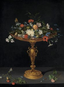 Virágok egy tazza egy párkányon alkotó: Workshop of Jan Brueghel the Elder
