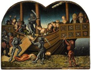 Német: Das Martyrium der Heiligen Ursula Szent Ursula és a tizenegyezer szűz mártíriuma alkotó: workshop of Lucas Cranach the Elder