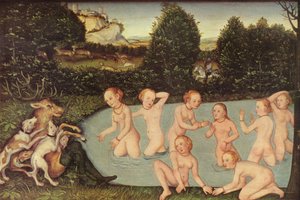 Német: Diana und Aktäon Diana és Actaeon alkotó: workshop of Lucas Cranach the Elder