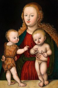 Német: Madonna és gyermeke Keresztelő Szent Jánossal Szűzanya és gyermeke Keresztelő Szent Jánossal