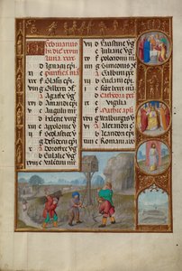 Szőlőültetvényben dolgozni; Halak csillagjegye alkotó: Workshop of the Master of James IV of Scotland