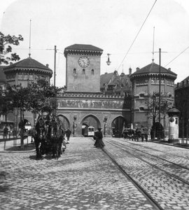 Isartor Isar Gate, München, Németország, 1900-as évek.