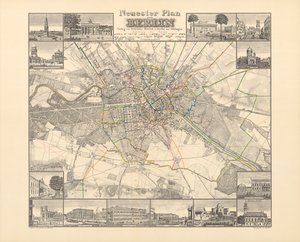 Berlin történelmi térképe, kiadó: Verlag von Gebrueder Rocca, Berlin 1838