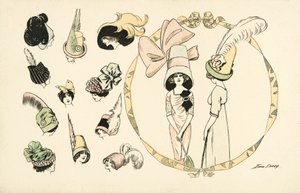 Női kalapdivat (színes litho) alkotó: Xavier Sager