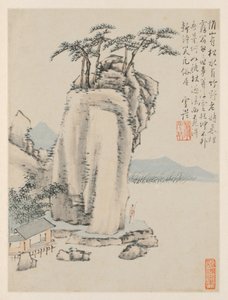 Album of Seasonal Landscapes, Leaf G előző levél 7, 1668. alkotó: Xiao Yuncong