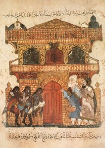 Ms Ar 5847 f.120, Egy hölgy palotája, Al Hariri Maqamatból, 1240 körül (guache, pergamen)