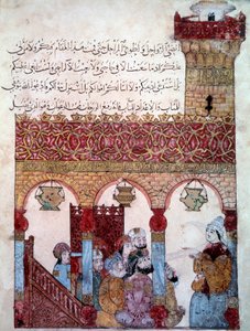 A vándor navigátor Abu Zayd (Abu Zayd, Abu Zayd) a bászrai mecsetben (Basra) -1122) Yahya Mahmud al-Wasd al-Wasod ITi (al W alkotó: Yahya ibn Mahmud Al-Wasiti