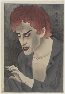 Morita Kanya XIII (1907-75) színész, mint Jean Valjean, 1921 (színes fatömbnyomat)