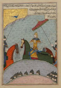 Timur a csata előtt, Folio a Zafarnama szétszórt másolatából..., A.H. 839A.D. 1436. alkotó: Ya