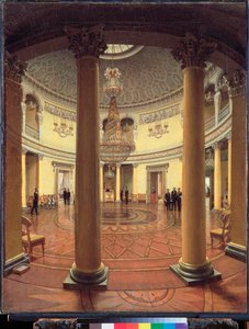A szentpétervári Téli Palota Rotunda - Jefim Tuharinov (?) festménye, olaj, vászon alkotó: Yefim Tukharinov