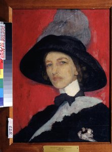 Önarckép. Peinture de Elisaveta (Erisabeth) Sergeevna Kruglikova (Elizaveta Sergeevna Kruglikova) (1865-1941), huile uram