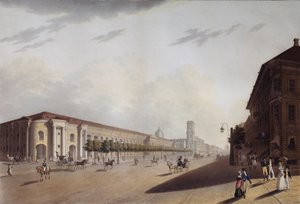 A Nagy Gostiny Dvor Kereskedőudvar Szentpéterváron, 1820-as évek alkotó: Yermolai Ivanovich Yesakov