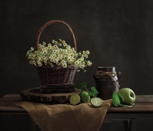 Rusztikus margaréta csendélet