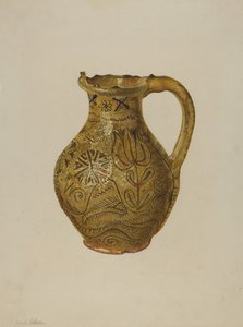 Pennsylvania Német Puzzle Jug, c. 1938.