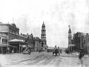 A King William Street délre néz, Adelaide, Ausztrália, 1895.