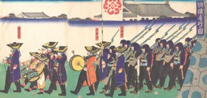 A császári csapatok felvonulása, 1867. alkotó: Yoshifuji