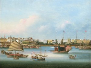 Hongk Kantonban, 1855 körül (olaj) alkotó: You Qua