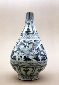 Kék-fehér váza, Yuan-dinasztia (1206-1368) (kerámia)