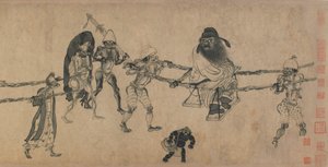 Zhong Kui utazás (tinta papíron)
