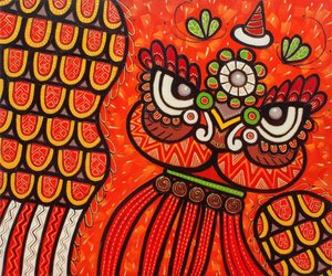 Oroszlántánc vörös, 2022 (olaj, vászon) alkotó: Yue Zeng