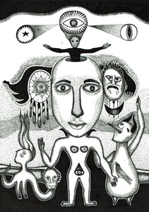Rituálé, 2018 (tusrajz papírra)