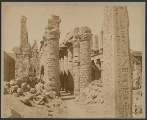 Karnak, obeliszk Tuthmes 1. és a csarnok oszlopcsarnoka [illeg] alkotó: Zangaki