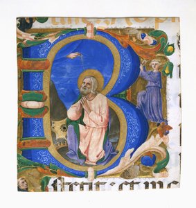 Dávid király az imádságban a B kezdetben, kb. 1450.