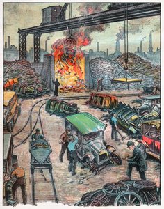 Autóletöltés az USA-ban. 1924 (illusztráció) alkotó: . .