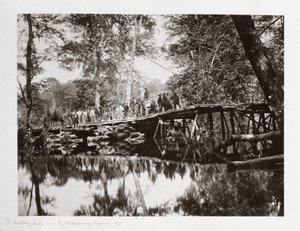 Katonai híd a Chickahominy felett, Virginia, USA, 1862 körül alkotó: Ferdinand Georg Waldmuller