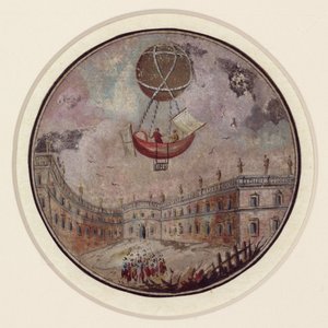 Egy korai ballonos katasztrófa, 1785 körül alkotó: Frederick (attr. to) Barnard