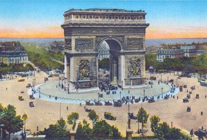 Diadalív a "Souvenirs De Paris - Monuments Seen in Colors" című filmből (színes litho) alkotó: Hippolyte Lalaise Devéria
