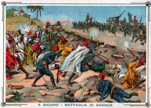 Janzour-i csata. Januári csata. alkotó: Ferdinand Georg Waldmuller