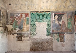 Biertan erődtemplom. Katolikus toronyfreskók alkotó: . .