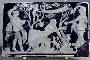 Cameo, amely a Vénusz vécéjét ábrázolja, kísérővel és Dionüszosszal (üveg) alkotó: Hippolyte Lalaise Devéria