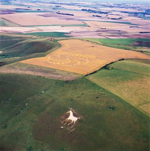 Gabonakör búzamezőn, Milk Hill, Alton Priors, Vale of Pewsey, Wiltshire alkotó: Ferdinand Georg Waldmuller