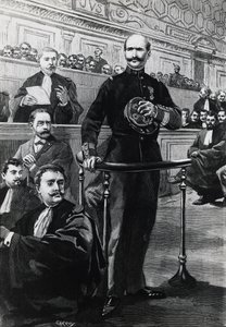 Charles Walsin-Esterhazy parancsnok letétele az Emile Zola-per során alkotó: Georg Carl Heinrich Dollmann