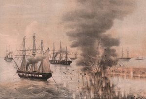 Ancona lámpásának robbanása a tenger partján, Ancona ostroma alkotó: William Walcutt