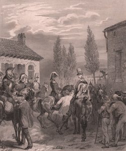 Francia hadsereg belépő Belgiumba, 1831. augusztus, acélmetszet kínai papírra alkotó: William Walcutt