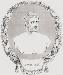 Hadrianus, Publius Aelius Trajanus Hadrianus Augustus (76–138), római császár, a Portrék és Festmények Történelmi Galériájából, 1808-ban alkotó: Ferdinand Georg Waldmuller