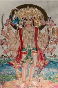 Hanuman, a majomisten a hindu mitológiában. alkotó: . .