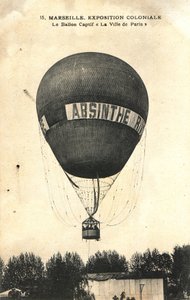 Absinthe Rivoire-t reklámozó hőlégballon alkotó: Frederick (attr. to) Barnard