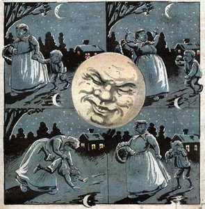 A hold egy tócsában. Hold egy tócsában. alkotó: Ferdinand Georg Waldmuller