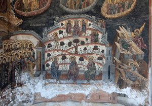 Kolostor (manastirea Cozia). A templom. Belső. Falfestmények. alkotó: . .