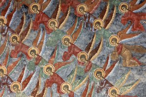 Kolostor (manastirea Sucevita). A templom. Külső. Északi fal. Falfestmények. alkotó: . .