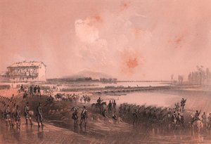 A piemonti hadsereg átkel a Sesia folyón alkotó: William Walcutt