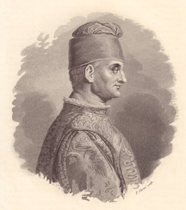 Filippo Maria Visconti (1392-1447) milánói herceg portréja, F Clerici rézmetszete Antonio Campo portréjából