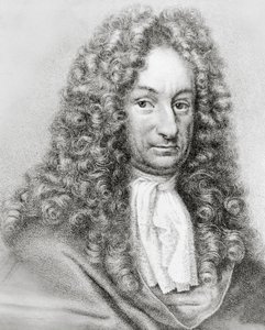 Gottfried Wilhelm von Leibniz (1646-1716) német matematikus, filozófus és tudós portréja, metszet