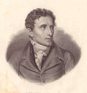 Antonio Canova olasz szobrász (1757-1822) portréja, A Locatelli rézmetszete Giuseppe Bossi festményéből