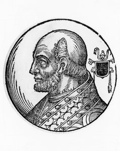 I. Theodorus (meghalt 649-ben), a katolikus egyház 73. pápájának portréja 642-ből, metszet alkotó: William Walcutt