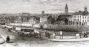 Shandon a Lee folyó mellett, Cork megye, Írország a 19. század végén, az 1898-ban megjelent Saját országunkból alkotó: Ferdinand Georg Waldmuller